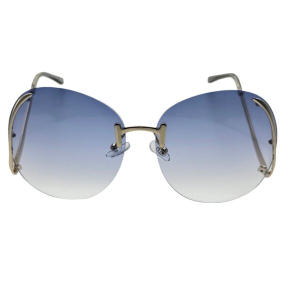 9171 | Blue Rimless Butterfly Sunglasses - Picture 1 of 5